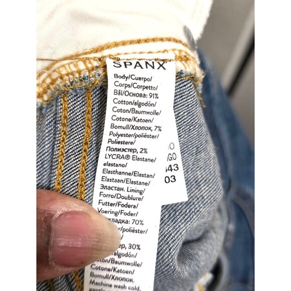 NWT Spanx Women's High-Waisted Wide-Leg Denim Jeans L/G Light Wash - Picture 7 of 9